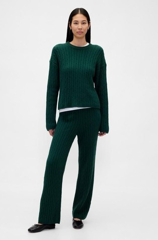 Ženske široke pletene hlače