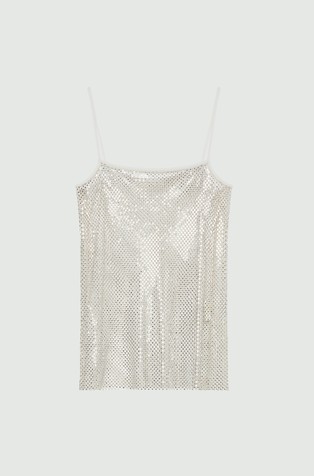 MARELLA Mesh top with rhinestones White 3