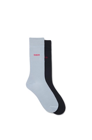 Two of cotton-blend socks with logo
