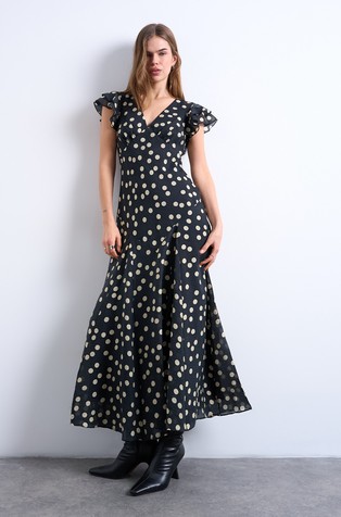 TSSAGA long dress with ruffles on sleeves