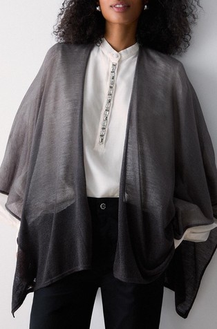 Prosojen pončo s svetlečimi lurex vlakni