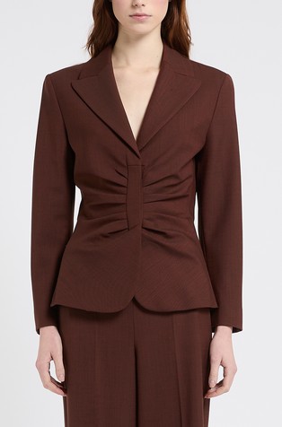 Slim fit suknjič iz raztegljive volnene mešanice