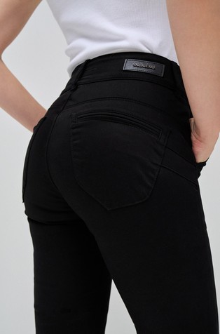 SALSA JEANS Secret push-in ravne chino hlače Črna - Black 5