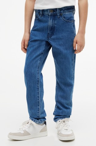 Ravne jeans hlače z zbledelim videzom