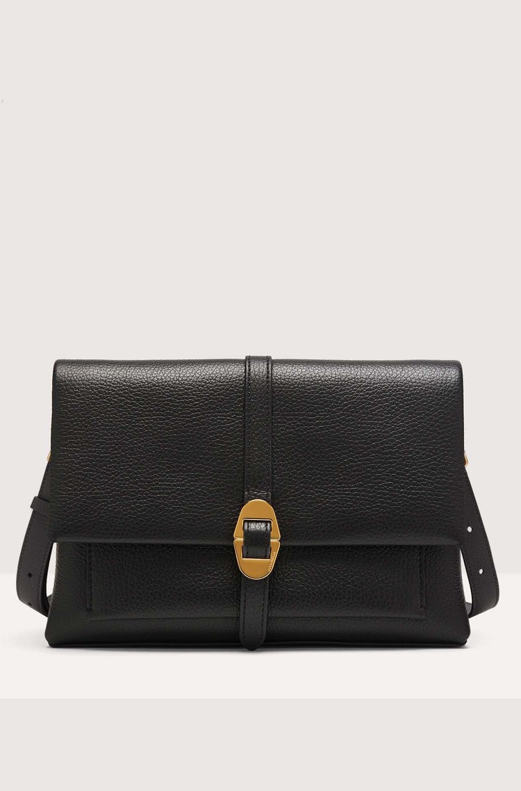 COCCINELLE Dorian Small Grained Leather Shoulder Bag Black 