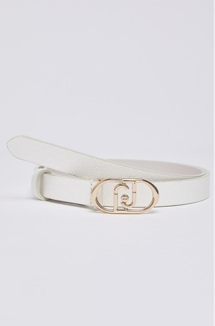 Logo buckle thin belt