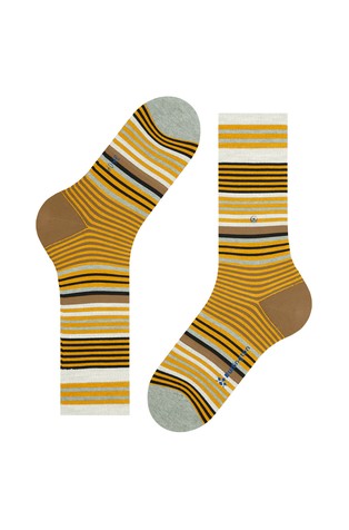 BURLINGTON Stripe Wool blend Men Socks Solar 5