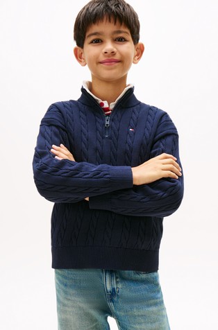 Half-Zip Cable Knit Jumper