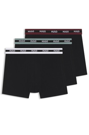 Three-pack of stretch-cotton boxer briefs with logos