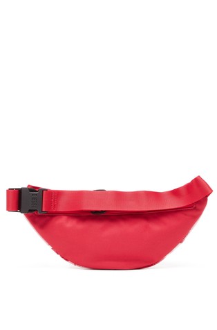 DIESEL Belt bag in logo-printed fabric Red/White 3