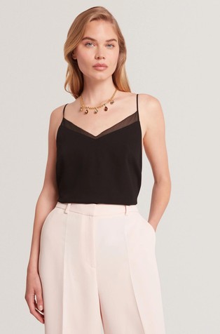 Strappy top with transparent insert