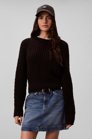 Merino Wool Blend Tekstured Jumper
