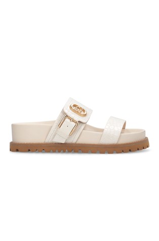 Crocodile-print sandals