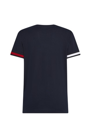 TOMMY HILFIGER Slim fit majica s kontrastnim patentom Modra - Dark Blue 6