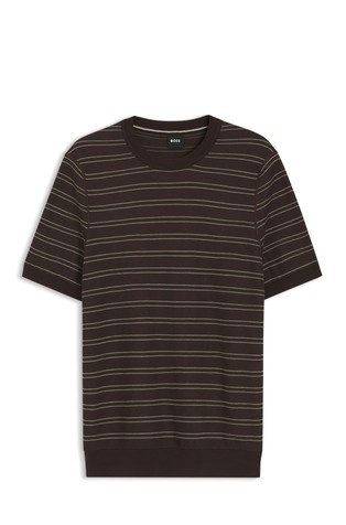 Cotton-blend sweater with stripes