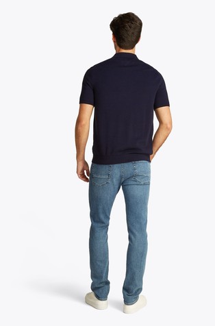 TOMMY HILFIGER Regular fit pletena polo majica Modra - Dark Blue 2