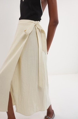 MARELLA Selected By Chloé Lecareux krilo iz mešanice lana in bombaža Bež - Cream 3