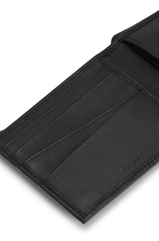 BOSS - Grained-leather wallet with embossed monograms