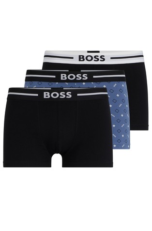 Three-pack of stretch-cotton trunks with logo waistbands