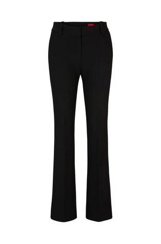 HUGO BOSS Regular-fit bootcut trousers in stretch fabric Black 6