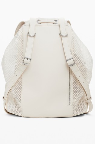 DESIGUAL Medium mesh drawstring backpack White 2