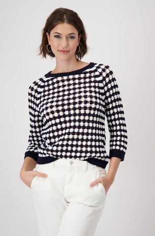 Striped ajour jumper