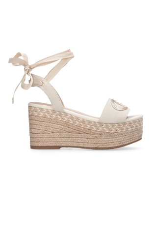 Wedge sandals with monogram logo