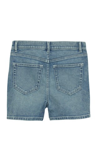 S.OLIVER Slim fit denim kratke hlače z visokim pasom Modra - Blue 2