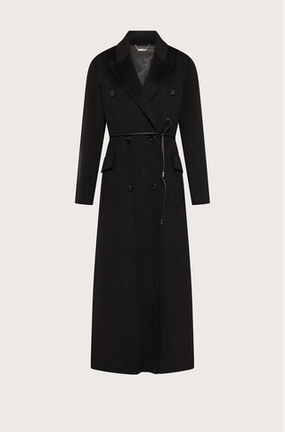 Long wool blend coat with belt