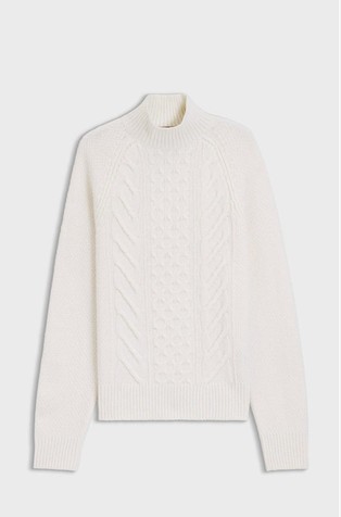 Pleten pulover iz deviške volne in svile