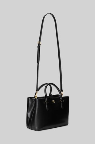RALPH LAUREN Smooth leather small Marcy satchel Black 3