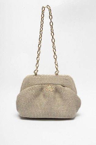 Raffia-effect clutch