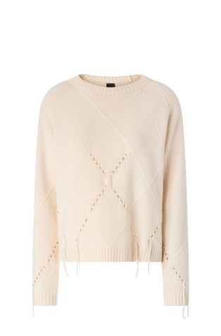Wool and cashmere sweater with maxi diamonds