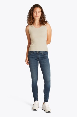 TOMMY HILFIGER Slim fit rebrasta majica brez rokavov Bež - Beige 3