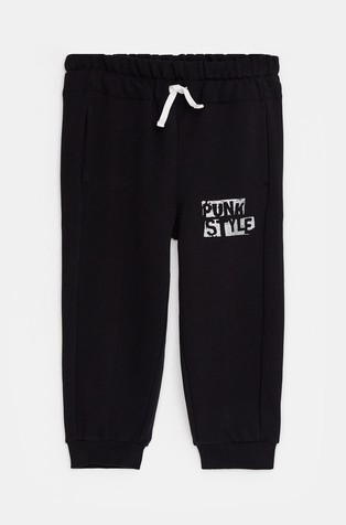 Cotton joggers with glittery print
