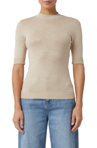 Pletena majica s povišanim ovratnikom