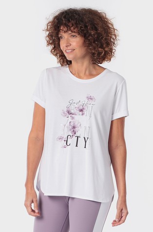 Viscose-blend T-shirt with print
