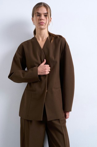 TSASTA balloon fit blazer with concealed closure