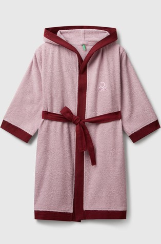 Bombažni kopalni plašč s kapuco
