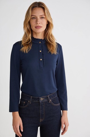 Stretch viscose 3/4 sleeve tee