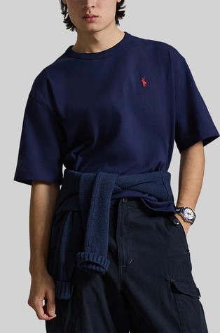 Relaxed fit majica s kratkimi rokavi iz jerseya