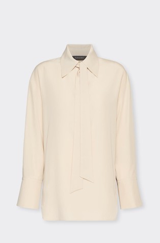 Tencel blend oversized shirt with scarf