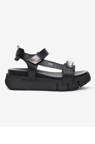 Leather and Technical Fabric Sandals