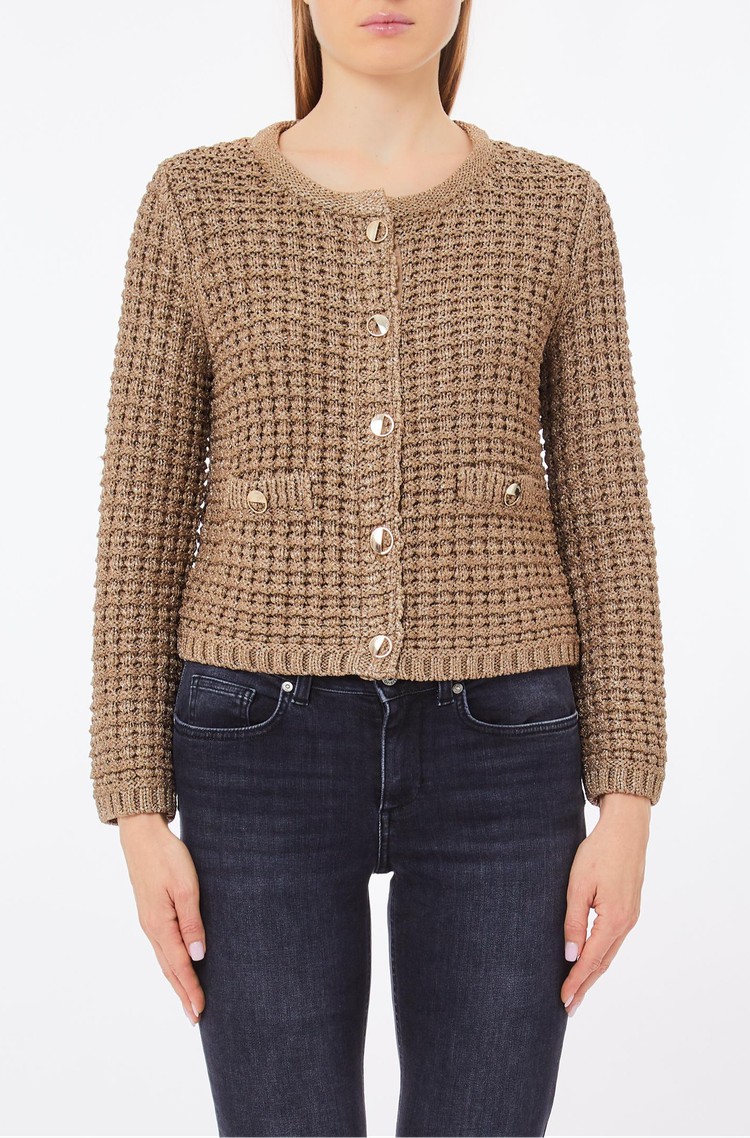 LIU JO Bouclé jacket Brown 