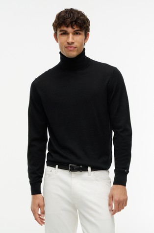New York Label Wool Roll Neck Jumper
