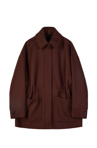 Wool blend shirt jacket