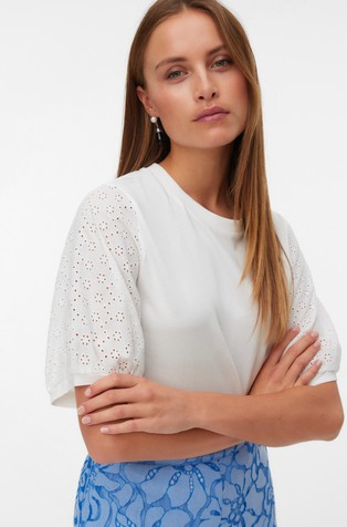 VMJANNI Top with embroidered sleeves