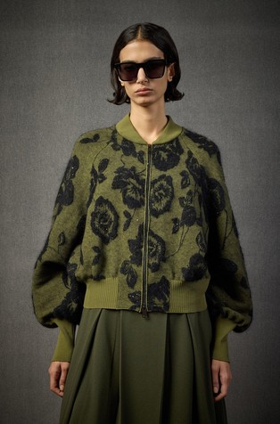 Wallace patterned bomber knit with sequins