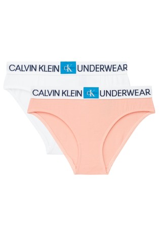 CALVIN KLEIN UNDERWEAR 2 pack girls bikini briefs Minigram Emporium
