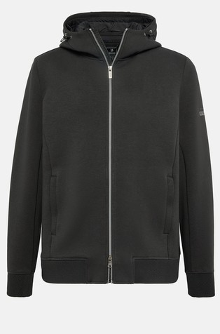 BOGGI MILANO Jopa s kapuco iz scuba tkanine Črna - Black 4